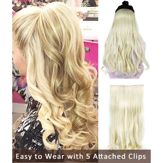 Shop Rhyme 24 Blonde Curly Layered One Piece 5 Clips Clip In On