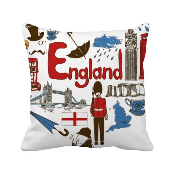 Shop England Love Heart Uk National Flag Square Throw Pillow
