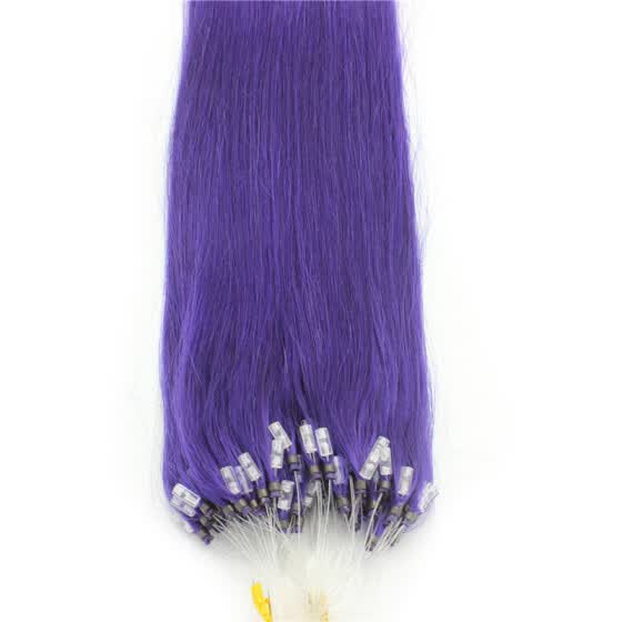 Shop Full Head 100g Violet Purple Micro Loop Ring Remy Human Hair