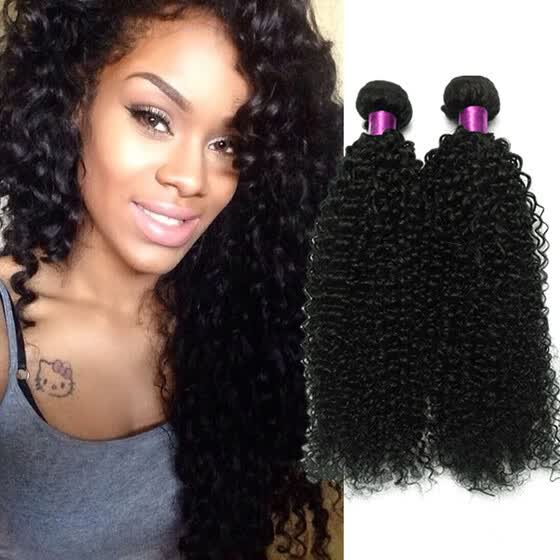 Shop 7a Malaysian Kinky Curly Human Hair Weaves Natural Black 100