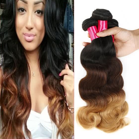 Shop Ombre Hair Brazilian Body Wave Extensions 3 Pcs Ombre 3 Tone