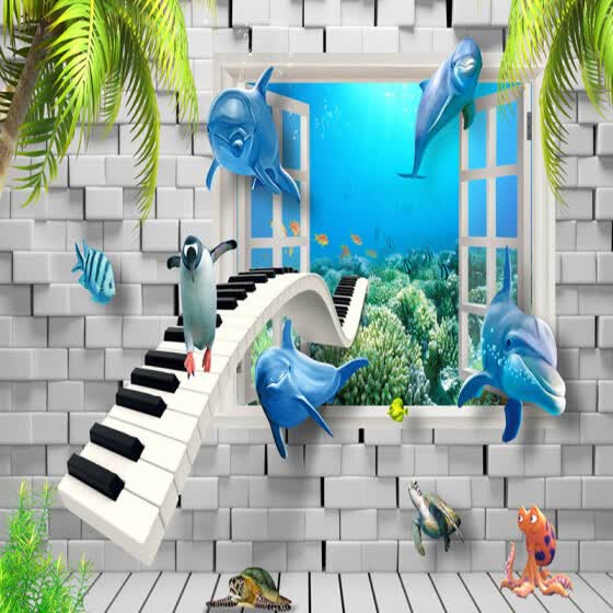 Shop Hd Modern Creative Underwater World Children S Room 3d