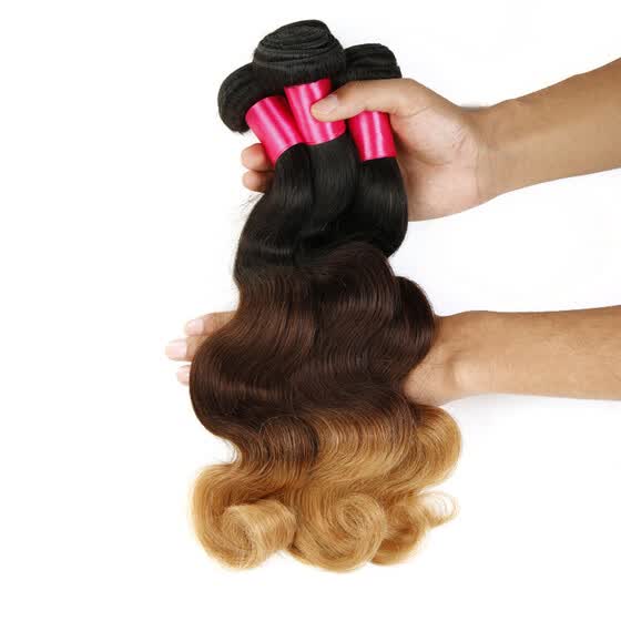 Shop Ombre Hair Extensions Three Tone Blonde 1b 4 27 Best 8a Ombre