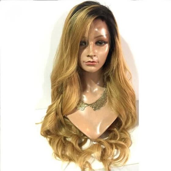 Shop Real Ombre Blonde Lace Front Wig With Dark Roots 130 Short