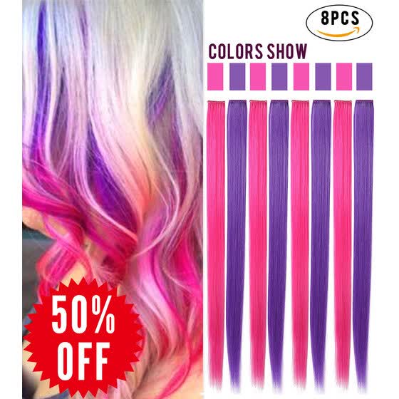Shop Rhyme 8pcs Wig Pieces For Girls And Dolls Clip In On Colored