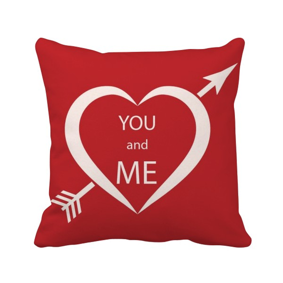 Shop Valentine S Day Red White You And Me Square Throw Pillow