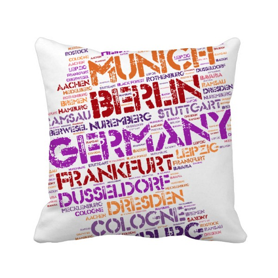 Shop Germany City Name Map Style Square Throw Pillow Insert