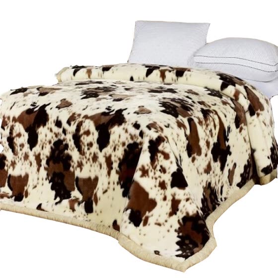 Shop Super Soft Raschel Blanket Animal Cow Skin Print Double Layer Queen King Size Double Bed Thick Warm Winter Mink Blankets Online From Best Blankets Throws On Jd Com Global Site