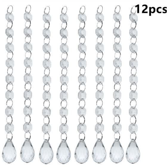 12 Pcs Acrylic Crystal Chandelier Beads Garland Hanging 12 Pcs Acrylic Crystal Chandelier Beads Garland Hanging Beaded Curtains Wedding