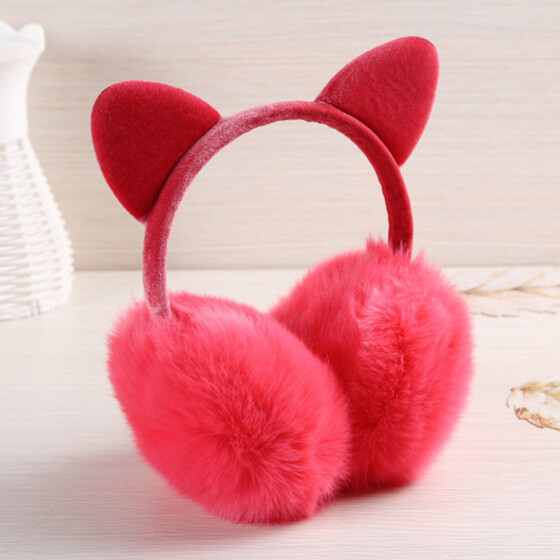 Chinese Online Words Cute He Or She Must Be Winter Earmuffs Ear Warmers Faux Fur Foldable Plush Outdoor Gift