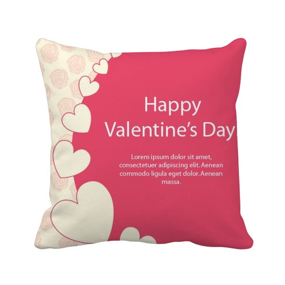 Shop Pink White Happy Valentine S Day Square Throw Pillow Insert