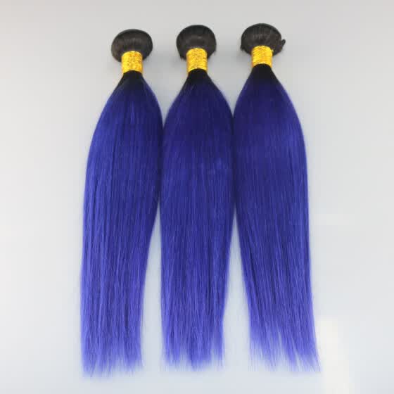 Shop Ombre Human Hair 1b Purple Brazilian Straight Hair Sew In