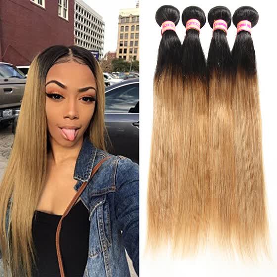 Shop Free Shipping Ombre Peruvian Straight Hair Bundles Human Hair