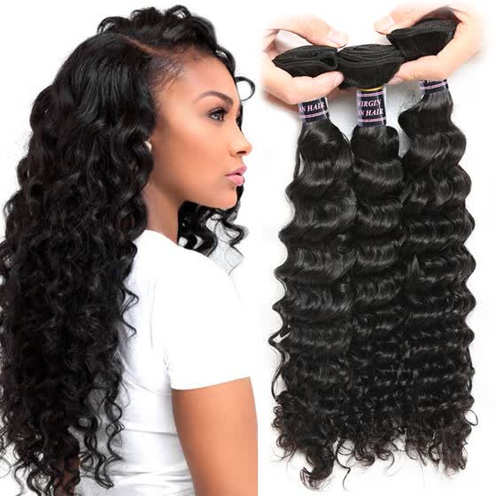 Shop Ishow Hair 3 Bundles Brazilian Deep Wave 8a Brazilian Virgin