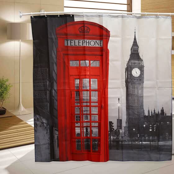 Shop Creative London Big Ben Pattern Shower Curtain Polyester