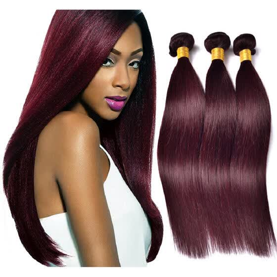 Shop Protea Brazilian Hair Bundles Burgundy 99j Straight 100 Remy