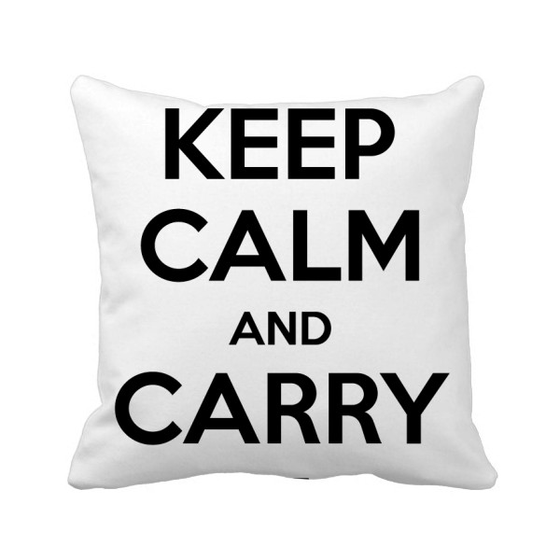 Shop Quote Keep Calm And Carry On Black Square Throw Pillow Insert