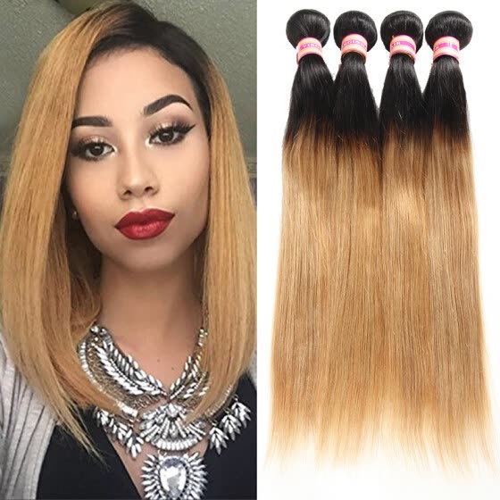 Shop T1b 27 Honey Blonde Bundles Ombre Brazilian Hair Weave