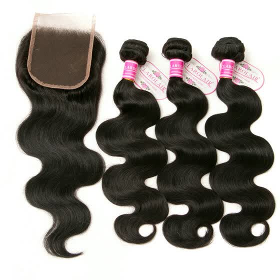 Shop Clarolair Hair Weave Hair Human Bundles With Closure Virgin
