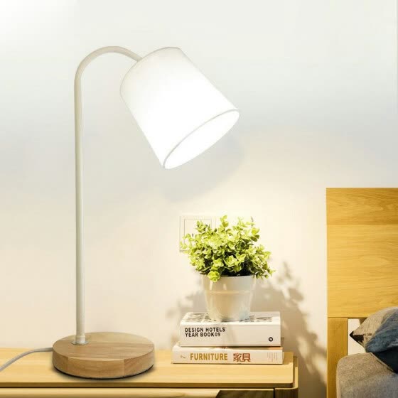 Wood Base Table Lamp With Reading, Best Table Lamps For Reading In Bed