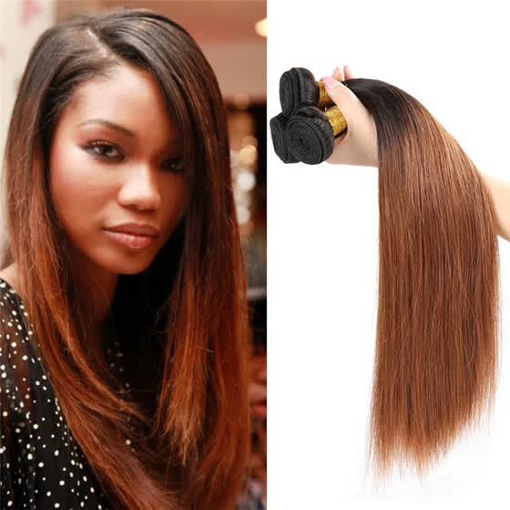 Shop Brazilian Ombre Straight Hair Weave 3 Pcs Lot Color T1b 30