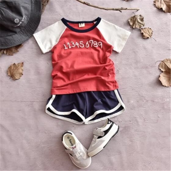 Boys Summer Sets Tops+Pants Children Clothing Short Sleeve Tracksuit for Boys Sport Suits Cartoon Costume For Kids Clothes