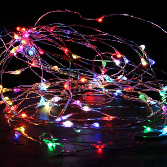 5M 50LEDs 10M 100LEDs Battery Power String Light Copper Wire Fairy Lights Party