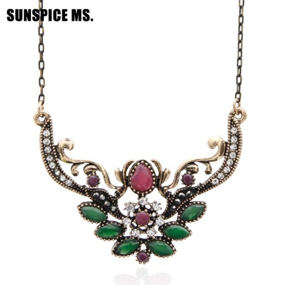 Shop Mignon Turkish Women Flower Lace Vintage Pendant Necklaces