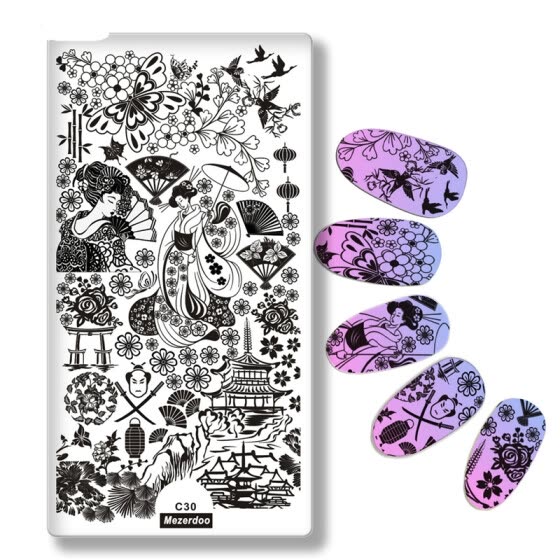 Download Shop Japanese Series Nail Stamping Template Warrior Geisha Lantern Images Printing Art Plates Stencil For Hand Nails Decoration C30 Online From Best Manicure Sets Kits On Jd Com Global Site Joybuy Com