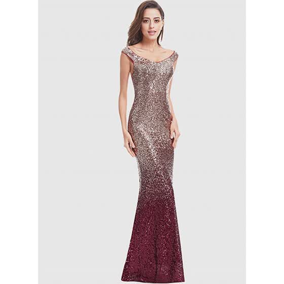 long fishtail evening dresses