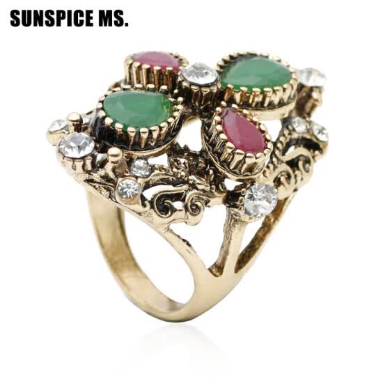 Shop Hot Sale  Vintage Ring  For Women Turkish  Resin Jewelry 