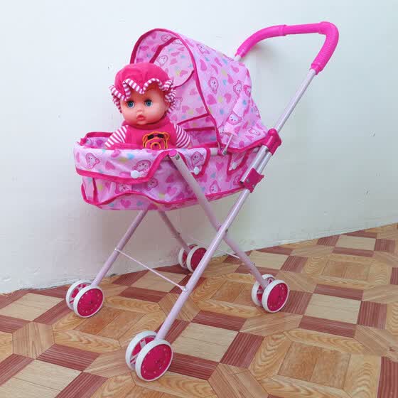 Shop Baby Educational Pretend Play Folding Baby Stroller Toys With