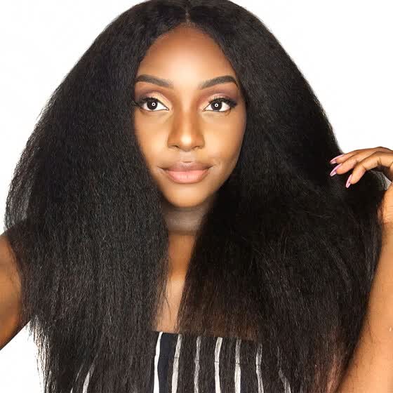 Shop Yvonne 180 Density Kinky Straight Wig Lace Front Human Hair