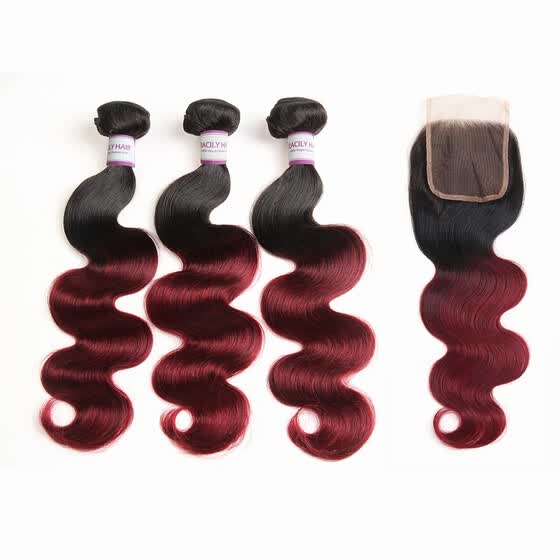 Shop Racily Hair Ombre Brazilian Body Wave Hair 3 Bundles With