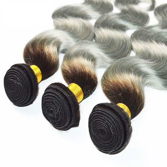 Shop Human Virgin Hair Ombre Brazilian Body Wave 4 Bundles For