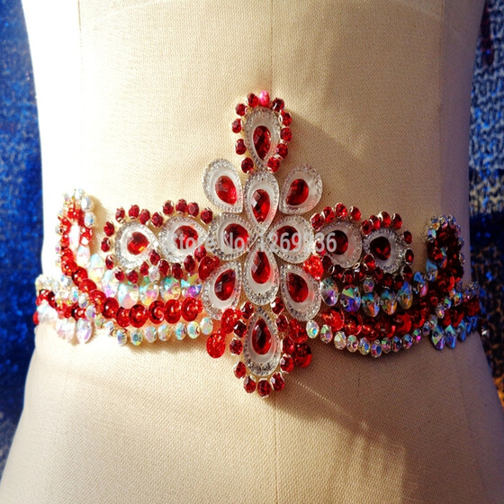 5pcs Handmade Rhinestone Beaded Sequin Patches Sew on Crystal Applique Patch