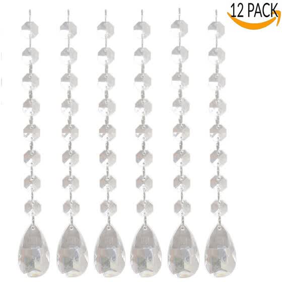 12 Pcs Acrylic Crystal Chandelier Beads Garland Hanging 12 Pcs Acrylic Crystal Chandelier Beads Garland Hanging Beaded Curtains Wedding