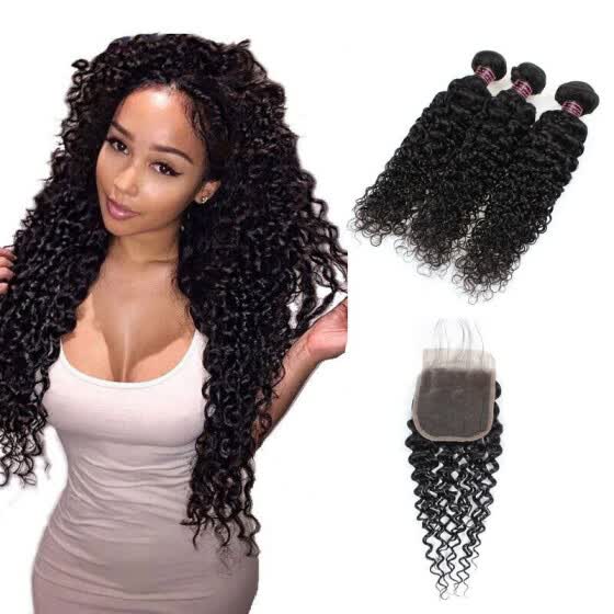 Shop Ishow Kinky Curly Weave Human Hair Bundles With Baby Hair