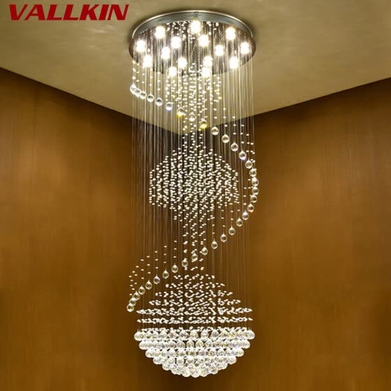 Luxury Modern Chandelier Large Big Stair Long Spiral Crystal Chandeliers Lighting Fixture For Staircase Drop Pendant Lamp From Best Ceiling Lights On Jd Com Global Site Joy - Best Modern Large Ceiling Lights