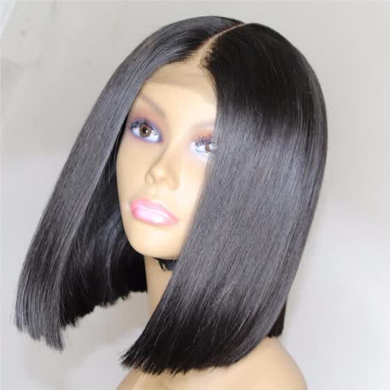 Shop 150 Density Bob Cut Lace Wigs Human Hair Middle Part