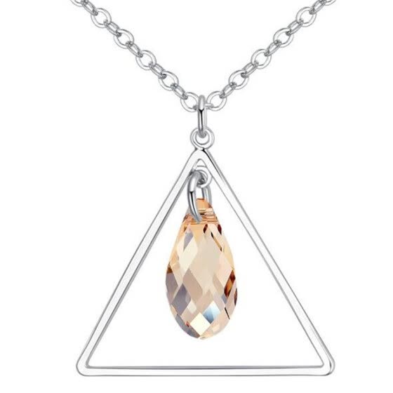 Teardrop Pendant Necklace Original Crystal from Austrian Elements For Women Fashion Triangle Accessories Best Gifts Joyas 25400