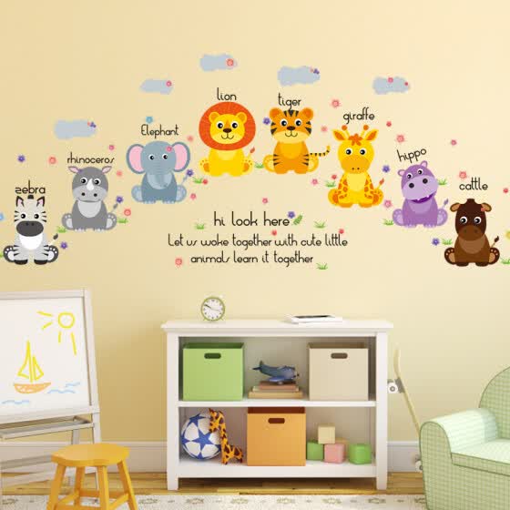 Shop Ink Fish Wall Stickers Animal English Row Sitting 50