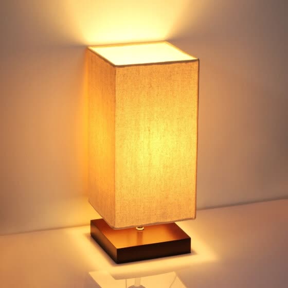 Shop Bedside Table Lamp Retro Solid Wood Nightstand Light Mini