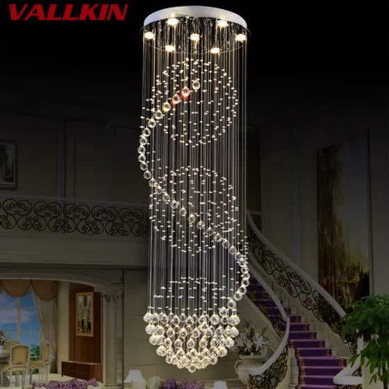 Shop Modern Led Spiral Crystal Chandelier Lighting For Foyer Stair