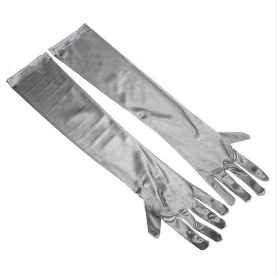LADIES SATIN LONG FINGER GLOVES PARTY DRESS PROM EVENING WEDDING BRISAL