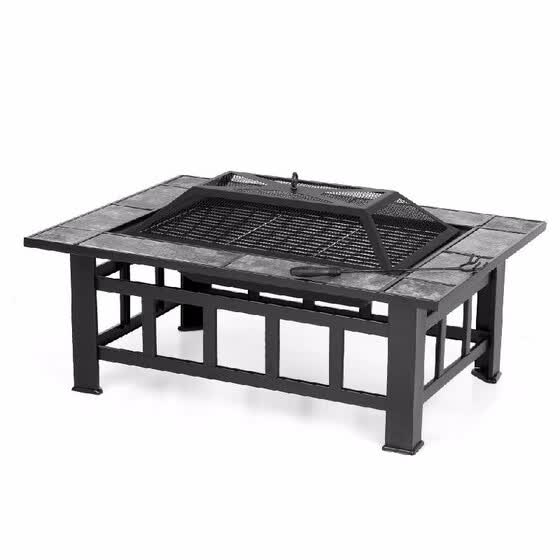 Shop Ikayaa Metal Garden Backyard Fire Pit Patio Rectangular