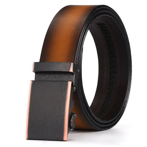 Xhtang Mens Belt Autolock Honorable Leather Ratchet