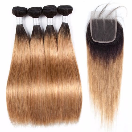 Shop Hcdiva Ombre Hair 4 Bundles Deal Brazilian Virgin Straight 1b