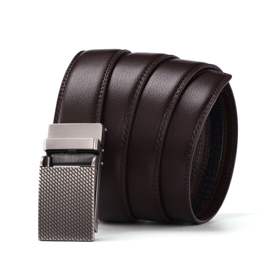 Men/'s Luxury Buckle Belt Brown Black Ratchet Strap Automatic Leather Jeans