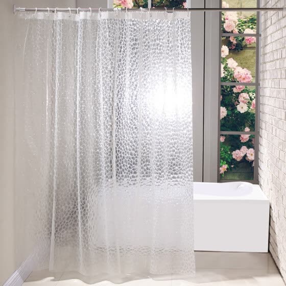 Yuhuaze 3d Water Cubic Shower, Translucent Shower Curtain